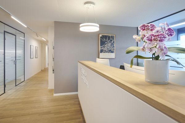 Theke Empfang in der Praxis ENDOCARDIA Bern